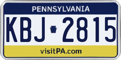 PA license plate KBJ2815
