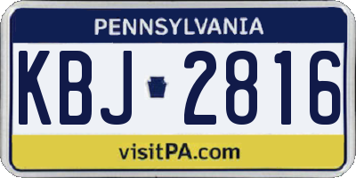 PA license plate KBJ2816