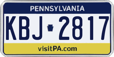 PA license plate KBJ2817