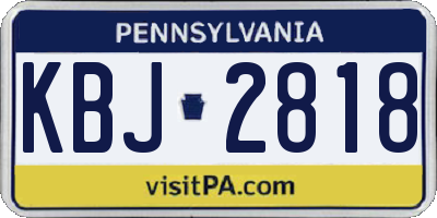 PA license plate KBJ2818
