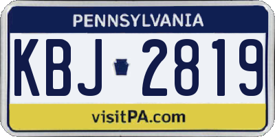 PA license plate KBJ2819