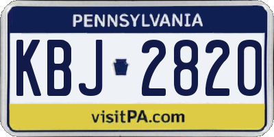 PA license plate KBJ2820