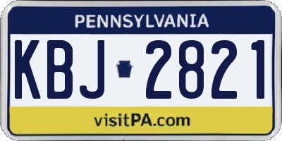 PA license plate KBJ2821