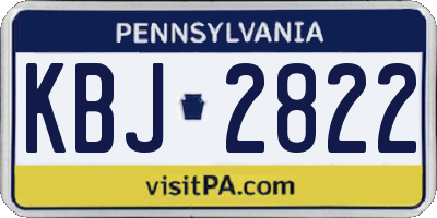 PA license plate KBJ2822