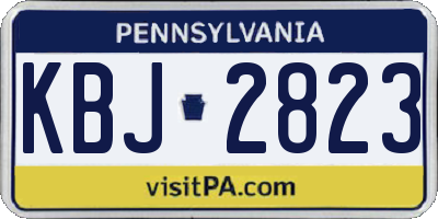 PA license plate KBJ2823