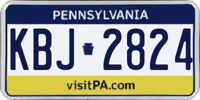 PA license plate KBJ2824