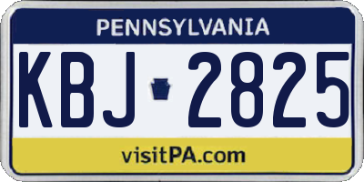 PA license plate KBJ2825