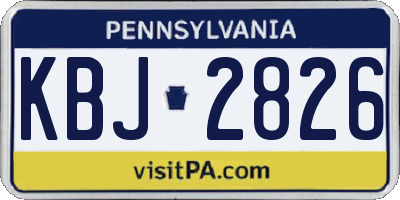 PA license plate KBJ2826