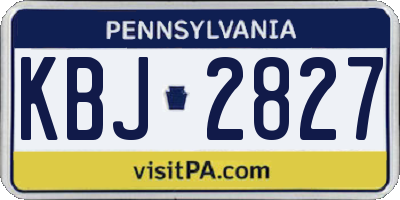 PA license plate KBJ2827