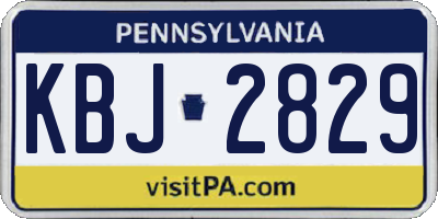 PA license plate KBJ2829