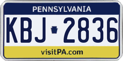 PA license plate KBJ2836
