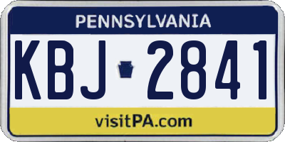 PA license plate KBJ2841