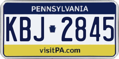 PA license plate KBJ2845
