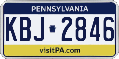PA license plate KBJ2846
