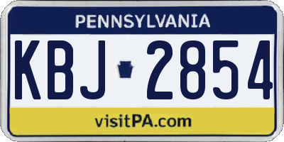 PA license plate KBJ2854