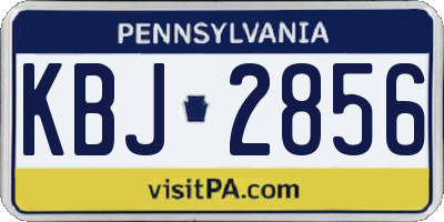 PA license plate KBJ2856