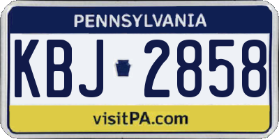 PA license plate KBJ2858