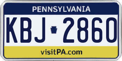 PA license plate KBJ2860