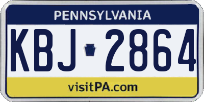 PA license plate KBJ2864