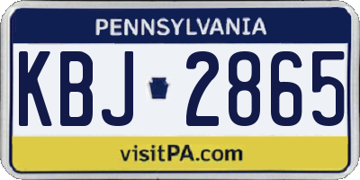 PA license plate KBJ2865