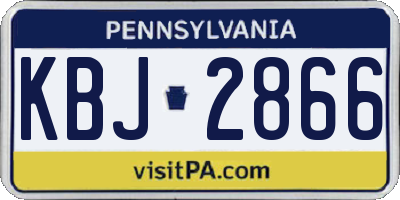 PA license plate KBJ2866
