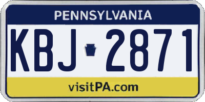 PA license plate KBJ2871