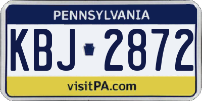 PA license plate KBJ2872