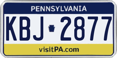 PA license plate KBJ2877