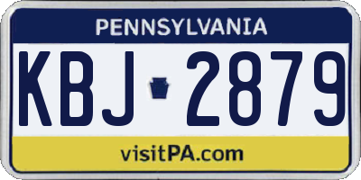 PA license plate KBJ2879