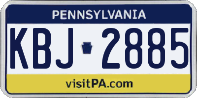PA license plate KBJ2885
