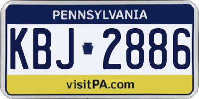 PA license plate KBJ2886