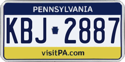 PA license plate KBJ2887