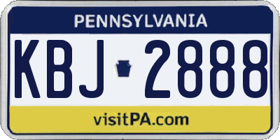 PA license plate KBJ2888