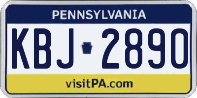 PA license plate KBJ2890