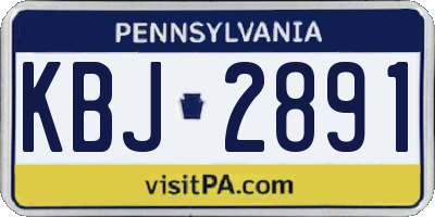 PA license plate KBJ2891