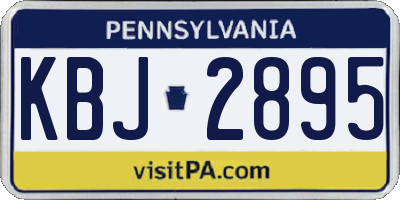 PA license plate KBJ2895