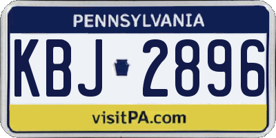 PA license plate KBJ2896