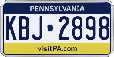 PA license plate KBJ2898