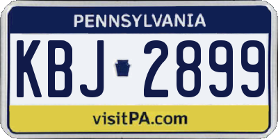 PA license plate KBJ2899
