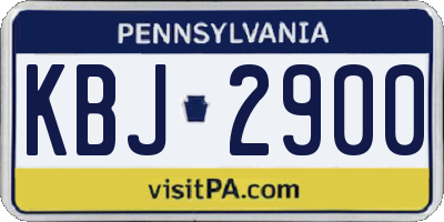 PA license plate KBJ2900