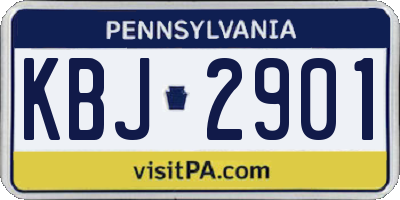 PA license plate KBJ2901