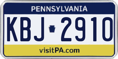 PA license plate KBJ2910