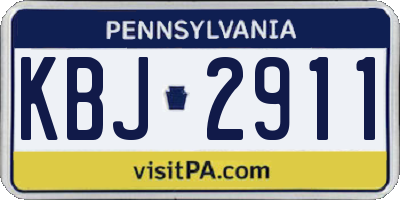PA license plate KBJ2911