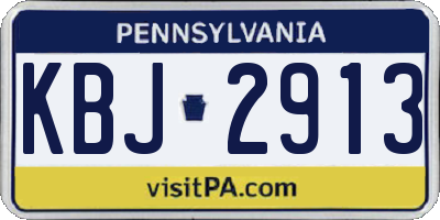 PA license plate KBJ2913