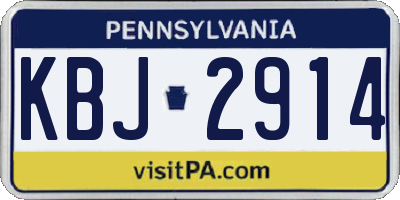PA license plate KBJ2914