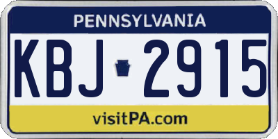 PA license plate KBJ2915