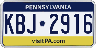 PA license plate KBJ2916