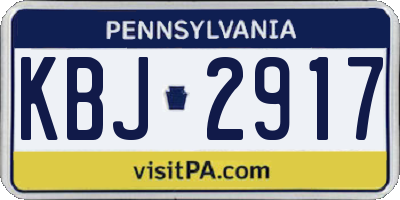 PA license plate KBJ2917
