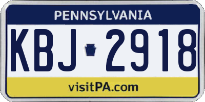 PA license plate KBJ2918