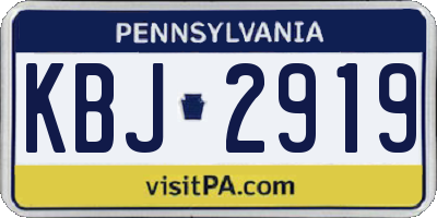 PA license plate KBJ2919